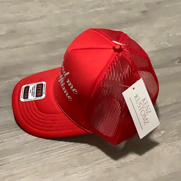 You had me by halftime Kenz Kustomz red trucker hat - Picture 4 of 7